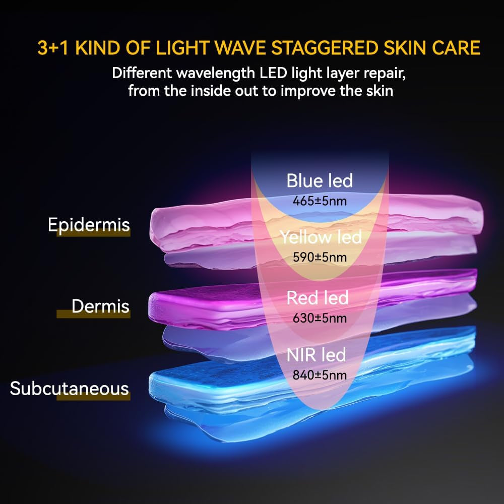 Masque De Luminothérapie À LED, 4 Couleurs, Rajeunissement De La Peau, 240 LED, Masque De Lumière Rouge, Masque De Luminothérapie Pour Soins De La Peau Du Visage, Anti-Âge (Or)