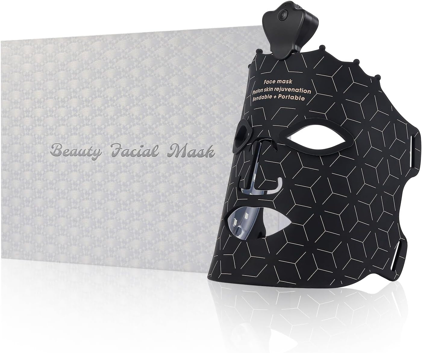 Masque Facial LED Luminothérapie Sans Fil Thérapie Par Lumière Rouge Pour Le Visage Masque De Luminothérapie En Silicone Souple Pour L'Acné, Les Rides Et Le Rajeunissement De La Peau 7 Modes